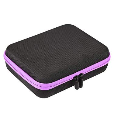 Imagem de GLOGLOW Bolsa de Transporte para óleos Essenciais, Organizador de Couro EVA para 60 Garrafas, Capa Dura à Prova de Choque, 8,66 X 6,69 X 2,36 Polegadas, Suprimentos de Armazenamento Pretos (Roxo)
