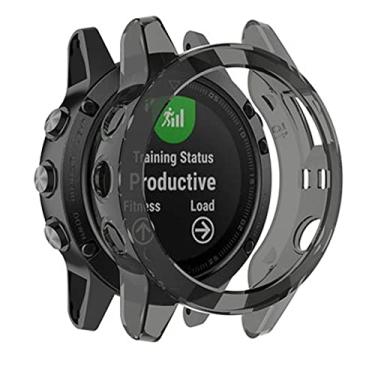 Imagem de QPDRNC Acessórios TPU Shell para Garmin Fenix 5X 5S 5 Plus Protetor TPU Macio Proteger Shell Slim Watch Capa Protetora Pulseira (Cor: Preto, Tamanho: para Fenix 5X 5X Plus)