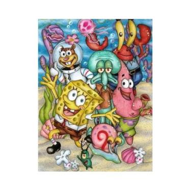 Imagem de Kit De Pintura Em Diamante DIY Do Bob Esponja, Ponto Cruz, Mosaico, De