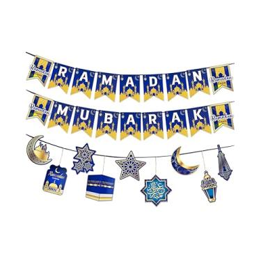 Imagem de OLEEK banner ramadã mubarak - decorações ramadã para casa 2026 - decorações de banner ramadã - banner eid mubarak - decorações ramadãs mubarak - decorações ramadã para banner doméstico - presentes de