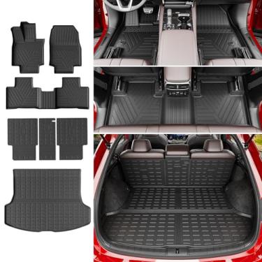 Imagem de powoq Floor Mat Compatible with 2023 2024 Lexus RX350 RX350H RX500H Trunk Mat Backrest Mat Replacement for Lexus Accessories(Fit 2023 2024 Lexus RX350 RX350H RX500H,Trunk Mat+Backrest Mat+Floor Mat)