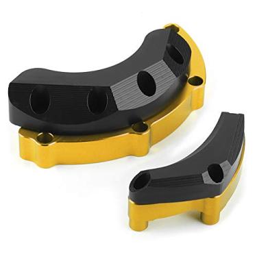 Imagem de KIMISS Protetor de Caixa de Motor de Motocicleta Crash Pad e Sliders Protector para MT-09 FJ-09 XSR900 2014-2017 - Liga de Alumínio, Fácil Instalação, Proteção contra Colisões (Ouro)