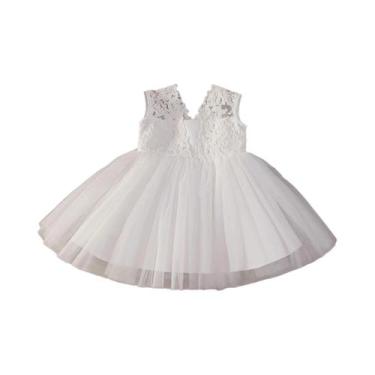 Imagem de Vestido De Princesa Sem Mangas Com Renda Para Meninas Para Casamento F