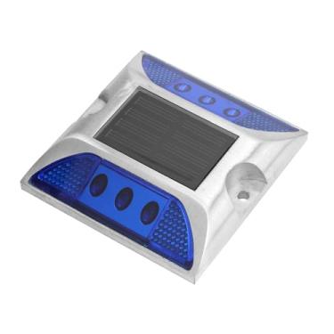 Imagem de Sonew Luzes de Marcação de Solo Com Energia Solar LED à Prova D'água para Entrada de Automóveis Ao Ar Livre Lâmpada de Pico de Estrada para Caminho de Segurança (Azul)