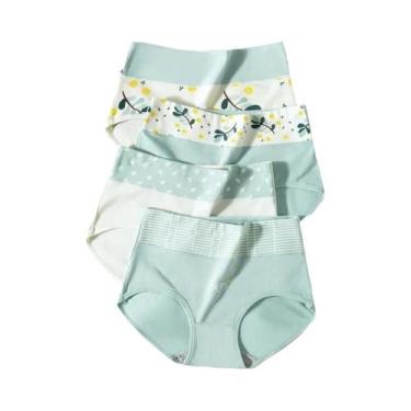 Imagem de Conjunto De 4 Calcinhas De Algodão plus Size De Cintura Alta, Confortá