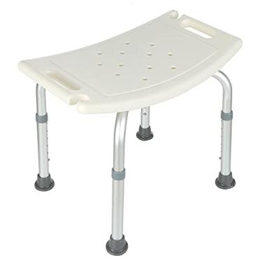 Imagem de Cadeira de banho com 7 engrenagens ajustáveis em altura para idosos bancada escabelo assento leve e estável uso confortável no banheiro