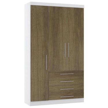 Imagem de Guarda Roupa Modulado 132cm 3 Portas E 4 Gavetas Alpes Luciane Móveis