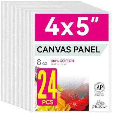 Imagem de PHOENIX Painéis de tela para pintura de mini artistas - pacote com 24 x 12 cm - quadros de lona de algodão com primer triplo para pintura de Natal a óleo e acrílico