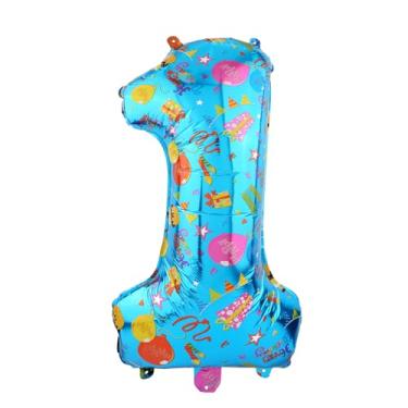 Imagem de Balão Número Azul 81,28cm, Grande Balão Filme Alumínio com Estampas Coloridas Desenhos Animados Decorações Festa Aniversário para Crianças Chá de Bebê Casamento Celebração Decoração (1)
