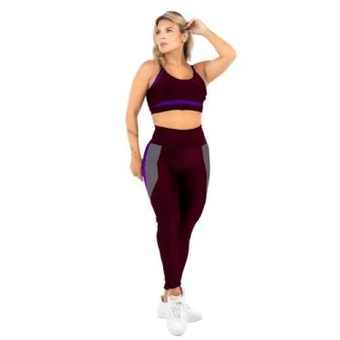 Imagem de Conjunto Feminino Roupa De Academia Tricolo Top Alcinha Bojo - HYPE MO