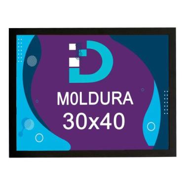 Imagem de Moldura Preta 30x40 Com Fundo Em Eucatex Para Decoração e Arte Artesan