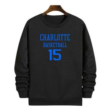 Imagem de Blusa Moletom Gola Basquete Charlotte Basketball Número 1 - Loja Click