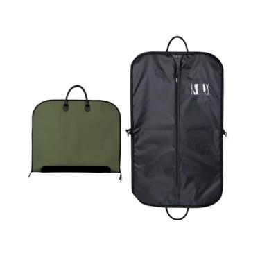 Imagem de Sacos de terno de 99 cm para armazenamento de armário e viagem - 2 pacotes de sacos de vestuário pendurados com 2 alças para roupas, casacos, jaquetas - Capas de terno marrom durável