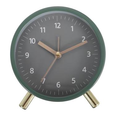 Imagem de PATIKIL Despertador analógico, despertador com luz de fundo, fofo, silencioso, movimento de quartzo sem tique-taque, operado por bateria para quarto, escritório, sala de estar, mesa, prateleira, preto