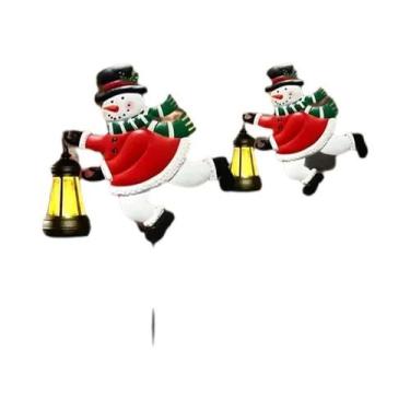 Imagem de Lanterna Solar De Boneco De Neve Branco Quente, Luzes LED Para Jardim,