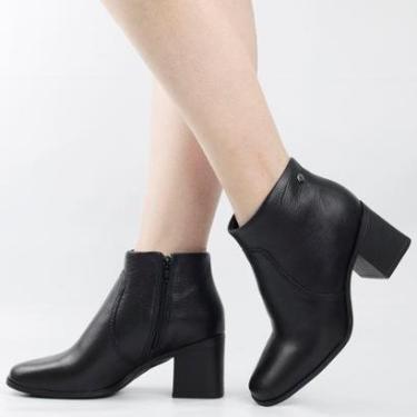 Imagem de Bota Cano Baixo Salto Bloco Burn Couro-Feminino