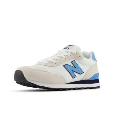 Imagem de New Balance Tênis masculino 515 V3 clássico, Branco/sal marinho/azul costeiro, 11
