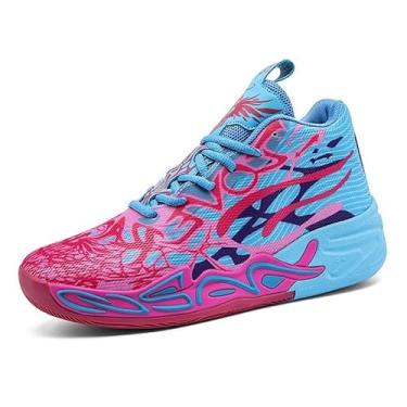 Imagem de Novetra Botas de basquete masculinas malha respirável, calçados esportivos e lazer da moda(Pink,36 BR)