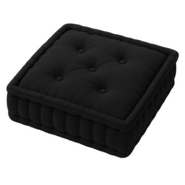 Imagem de Almofada Futon Turca para Banco e Palhetes de Madeira Tecido Oxford 50x50x12 cm(Preto)