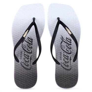 Imagem de Chinelo Coca Cola Gradient Shine Preto e Branco - Feminino-Feminino