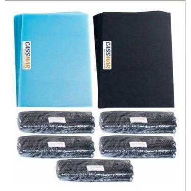 Imagem de Kit Encadernação 200 Capas A4 + 500 Espirais Pretos Cassmar