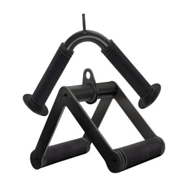 Imagem de KiBcsLic Acessório para máquina de cabo, acessório para puxada de tríceps, treino de peso, barra em V versátil, alça dupla em D para remada, ideal para