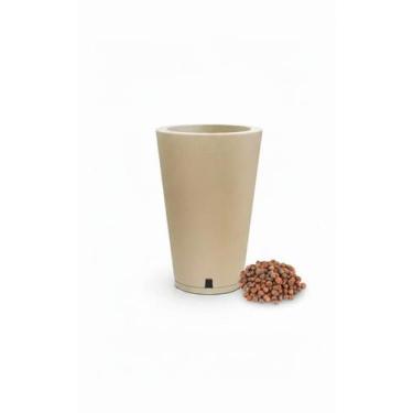 Imagem de Vaso Petra Conico C/Prato + Argila Expandida Cor:Areia - Nutriplan, Ar