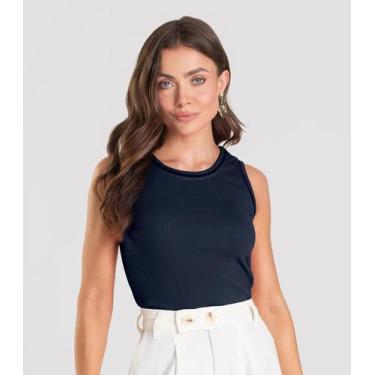 Imagem de Regata Feminina Canelada Dianna Azul, PP, Azul