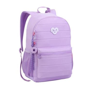 Imagem de Mochila De Costas Color Up Meninas Juvenil Escolar Passeio Cor:Lilás -