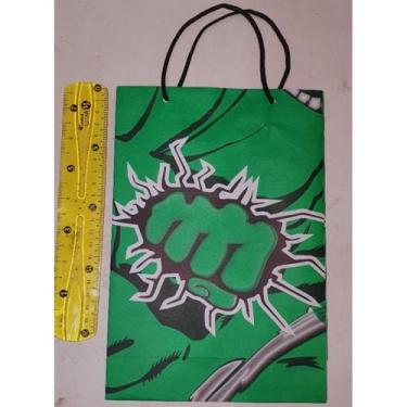 Imagem de 10 Sacolas Temáticas Lembrancinha Festa Hulk. - sacola papelão