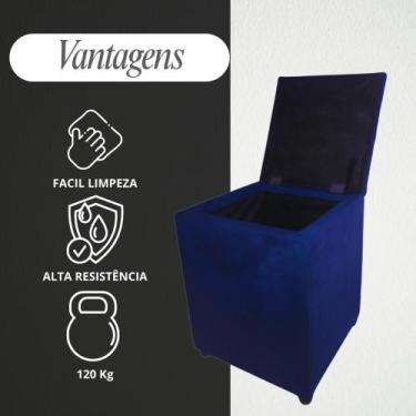 Imagem de Puff Pufe Baú Quadrado Chamativo Novo Confortável Guarda Itens - Reali