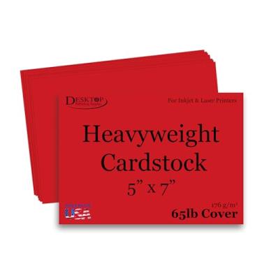 Imagem de Cartões/convites/folhas de cartolina vermelho pesado de 29,5 kg, 12,7 x 17,8 cm (50 folhas)