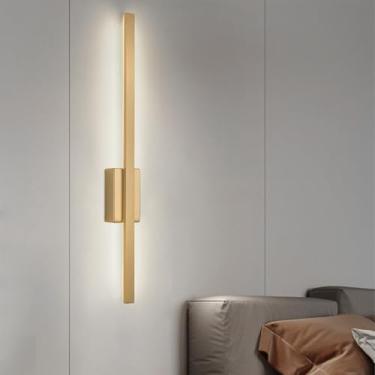 Imagem de GZZBMY Lâmpadas de Parede Interior LED Moderno Minimalista Criativo Longa Iluminação de Parede Metal Acrílico Cabeceira Lâmpada de Parede para Quarto Corredor Sala de Estar Escadaria (Luz Branca de