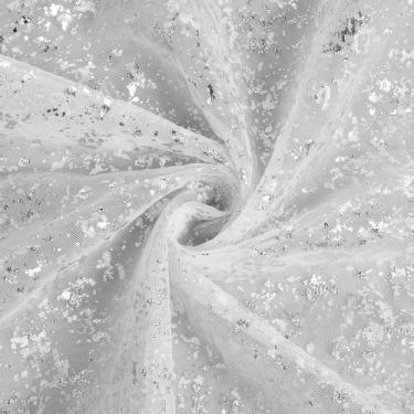 Imagem de Tecido de tule com glitter, 3,5 m x 152 cm prata glitter folha metálica, tecidos transparentes de tule para vestido de noiva véu de noiva, saia tutu, artesanato, embalagem de presente, decoração de