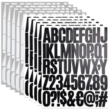 Imagem de Adesivos de letras de 5 cm, 490 peças de adesivos com símbolo de número do alfabeto para álbuns, placa, garrafa de água, caixa de correio, adesivos autoadesivos de letras de vinil para artes e