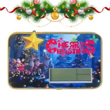Imagem de Relógio de Natal para crianças | Relógio digital de mesa de Papai Noel com temperatura de data, decoração sazonal de férias para escritórios, sala de estar, cozinha, sala de aula, fazenda e academia