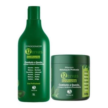 Imagem de Kit 12 Ervas Tonificante Condicionador 1l + Máscara 500g - Trihair