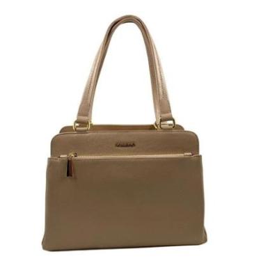 Imagem de Bolsa de Ombro Scamboo Couro Bege 1973 - Bege Tamanho U-Feminino