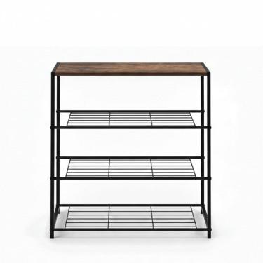 Imagem de Sapateira Organizador Prateleira 4 Andares Porta Objetos Sapatos Sandalia Quarto Sala Hall Casa