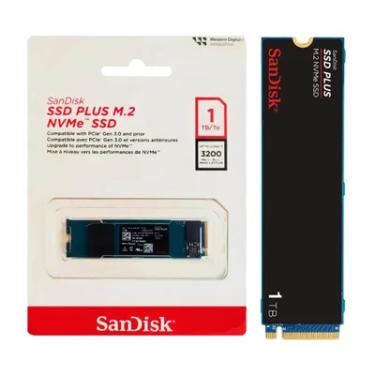 Imagem de SSD Sandisk Plus 1TB, M.2 2280 NVMe Pcie Gen 3.0, Leitura 3200MB/s E Gravação 2500MB/s - Sdssda3n-1t00-G26