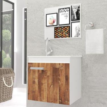 Imagem de Gabinete Banheiro Bari 45 cm Branco C/Western Kit Completo - GABINETTO