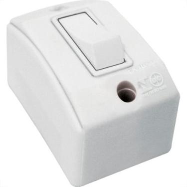 Imagem de Interruptor Externo Perlex Retangular 1 Simples Branco 170Brc/10 - Kit