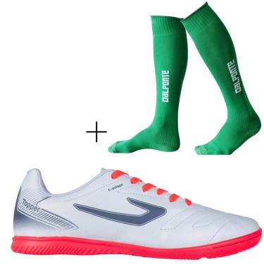 Imagem de Kit Chuteira Futsal Topper Cup VII+ Meião De Futebol Dalponte Profissional