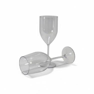 Imagem de Kit 2 Taça Transparente acrílico para Vinho Suco 400ml festa - 0000273