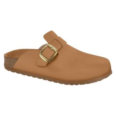 Imagem de Mule Feminino Beira Rio Clog Fivela Conforto Original -, Camel, 37