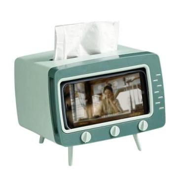 Imagem de Suporte Decorativo Tv Retro Porta Lenços Verde Xc-Sp-62 - Xcell