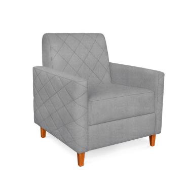 Imagem de Poltrona Liana Linho Pés De Madeira - Pallazio Cor Grafite