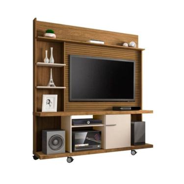 Imagem de Home Theater Taurus Ripado Cinamomo Com Off White – Bechara Móveis