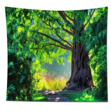 Imagem de Microtecido de parede Tapeçaria Tree Forest 180x150cm para quarto - yi