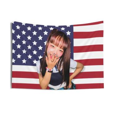Imagem de Tapeçaria de parede American Flag Xg Girl Group 90x60cm Microfabric - 